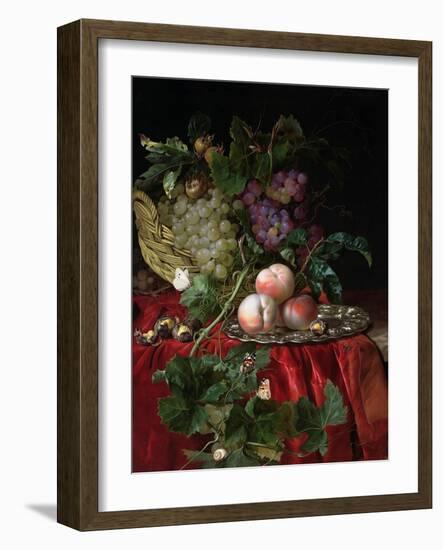 Still Life with Grapes and Peaches-Willem van Aelst-Framed Giclee Print