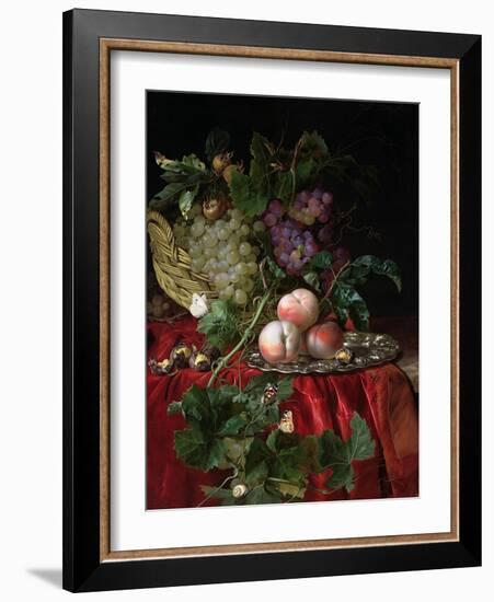 Still Life with Grapes and Peaches-Willem van Aelst-Framed Giclee Print