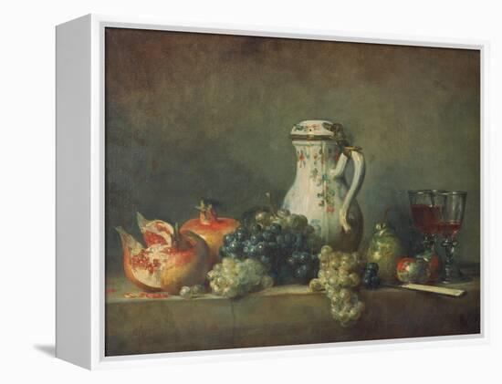 Still Life with Grapes and Pomegranates, 1763-Jean-Baptiste Simeon Chardin-Framed Premier Image Canvas