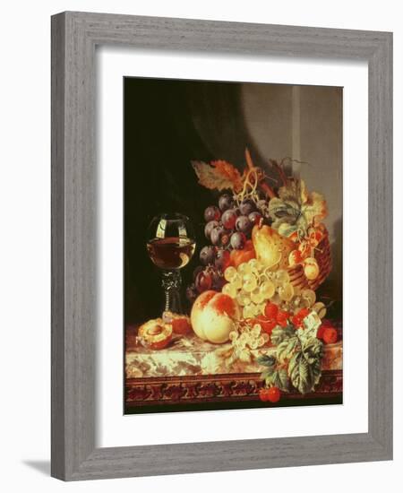 Still Life with Grapes and Wine-Edward Ladell-Framed Giclee Print