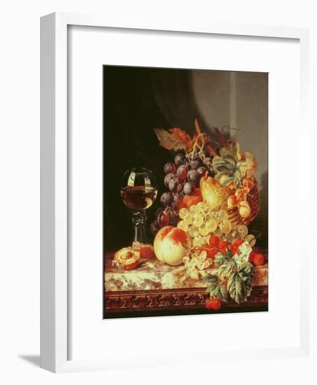 Still Life with Grapes and Wine-Edward Ladell-Framed Giclee Print