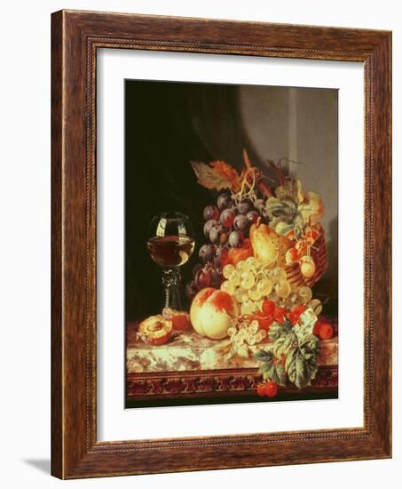 Still Life with Grapes and Wine-Edward Ladell-Framed Giclee Print