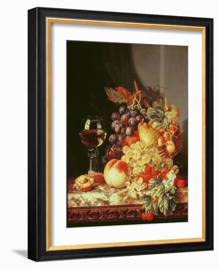Still Life with Grapes and Wine-Edward Ladell-Framed Giclee Print