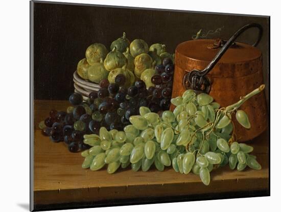 Still Life with Grapes, Figs, and a Copper Kettle, c.1770-Luis Egidio Melendez-Mounted Giclee Print