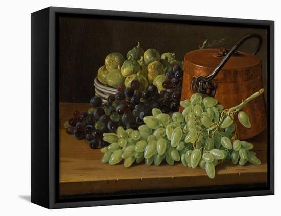 Still Life with Grapes, Figs, and a Copper Kettle, c.1770-Luis Egidio Melendez-Framed Premier Image Canvas