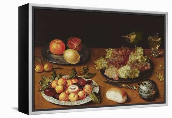 Still Life with Grapes, Pomegranates and Apricots-Osias The Elder Beert-Framed Premier Image Canvas