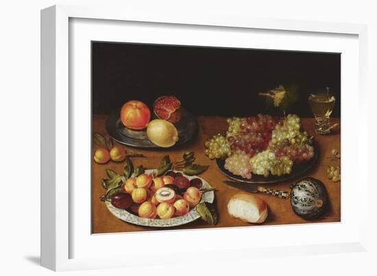 Still Life with Grapes, Pomegranates and Apricots-Osias The Elder Beert-Framed Premium Giclee Print