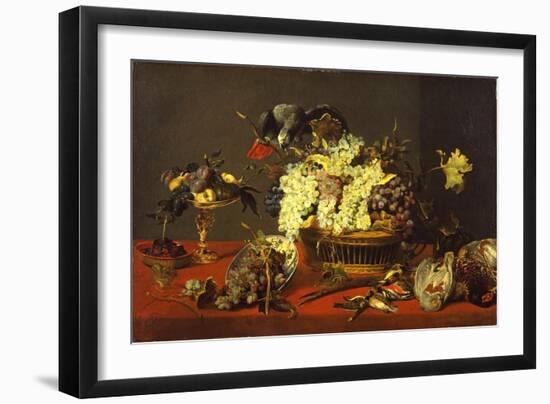 Still Life with Gray Parrot, c.1630-Frans Snyders-Framed Giclee Print