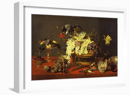 Still Life with Gray Parrot, c.1630-Frans Snyders-Framed Giclee Print