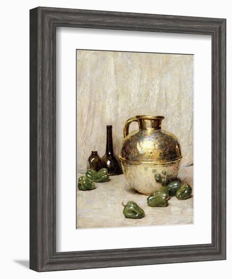 Still Life with Green Peppers and Jug-Soren Emil Carlsen-Framed Giclee Print