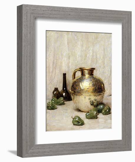 Still Life with Green Peppers and Jug-Soren Emil Carlsen-Framed Giclee Print