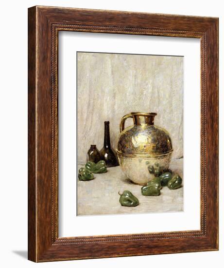 Still Life with Green Peppers and Jug-Soren Emil Carlsen-Framed Giclee Print