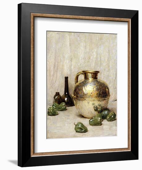 Still Life with Green Peppers and Jug-Soren Emil Carlsen-Framed Giclee Print