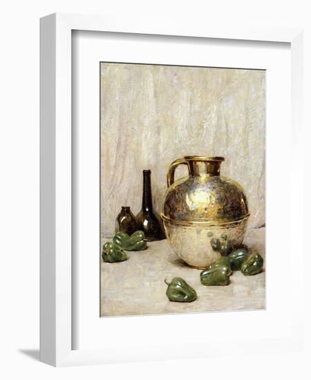 Still Life with Green Peppers and Jug-Soren Emil Carlsen-Framed Giclee Print