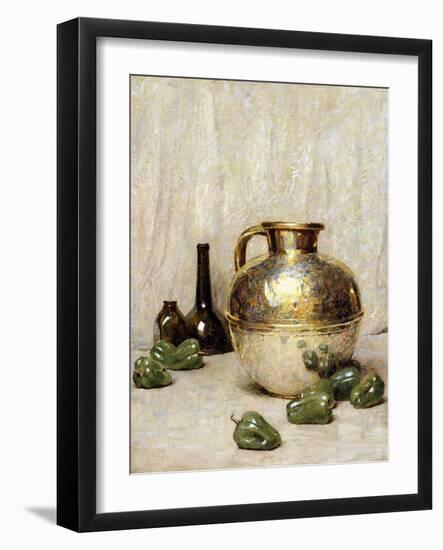 Still Life with Green Peppers and Jug-Soren Emil Carlsen-Framed Giclee Print