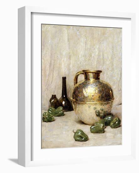 Still Life with Green Peppers and Jug-Soren Emil Carlsen-Framed Giclee Print