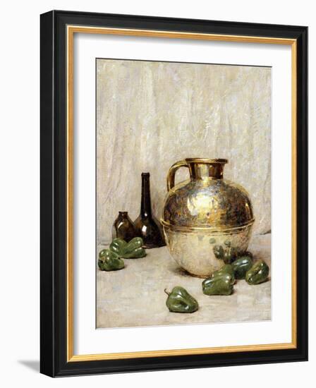 Still Life with Green Peppers and Jug-Soren Emil Carlsen-Framed Giclee Print