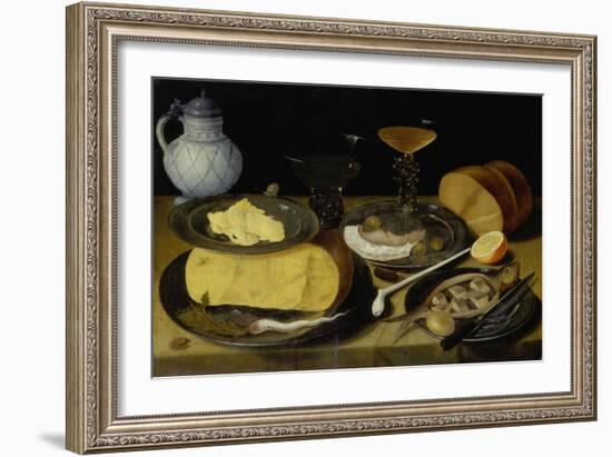 Still life with half herring. Around 1620-Georg Flegel-Framed Giclee Print