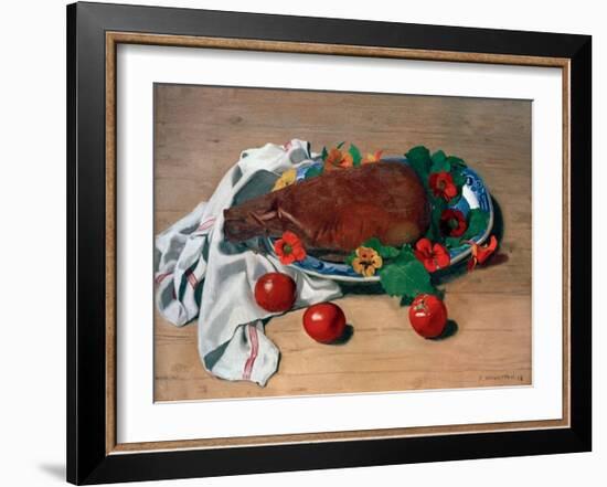 Still life with Ham and Tomatoes-Félix Vallotton-Framed Giclee Print