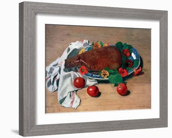 Still life with Ham and Tomatoes-Félix Vallotton-Framed Giclee Print