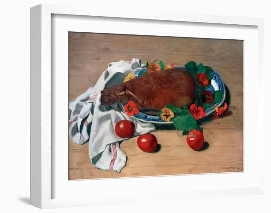 Still life with Ham and Tomatoes-Félix Vallotton-Framed Giclee Print