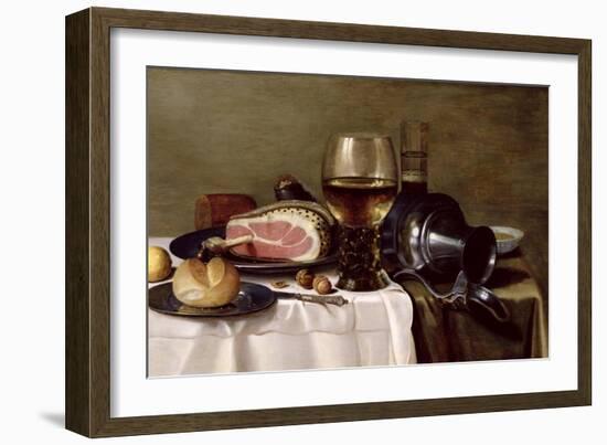 Still Life with Ham-Pieter Claesz-Framed Giclee Print