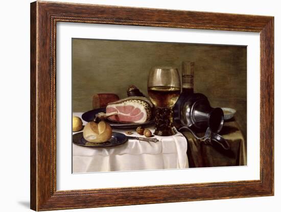 Still Life with Ham-Pieter Claesz-Framed Giclee Print