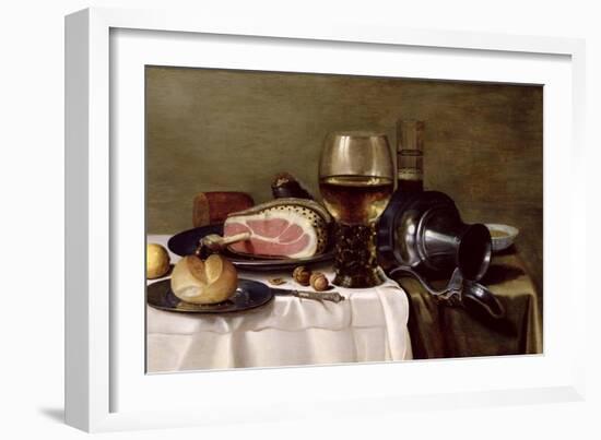 Still Life with Ham-Pieter Claesz-Framed Giclee Print