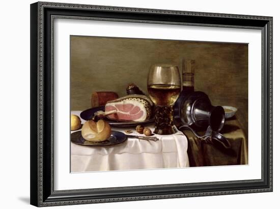 Still Life with Ham-Pieter Claesz-Framed Giclee Print