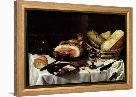 Still Life with Ham-Pieter Claesz-Framed Premier Image Canvas