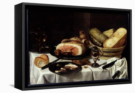 Still Life with Ham-Pieter Claesz-Framed Premier Image Canvas