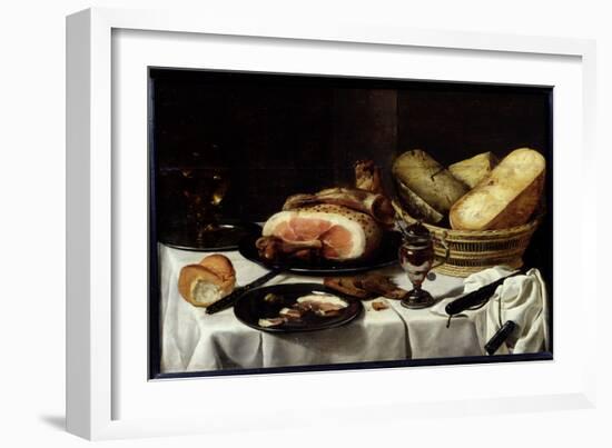 Still Life with Ham-Pieter Claesz-Framed Giclee Print