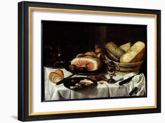 Still Life with Ham-Pieter Claesz-Framed Giclee Print