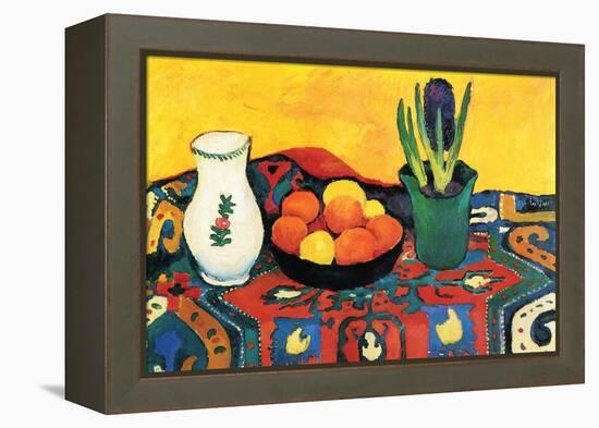 Still Life with Hyacinthe-Auguste Macke-Framed Stretched Canvas