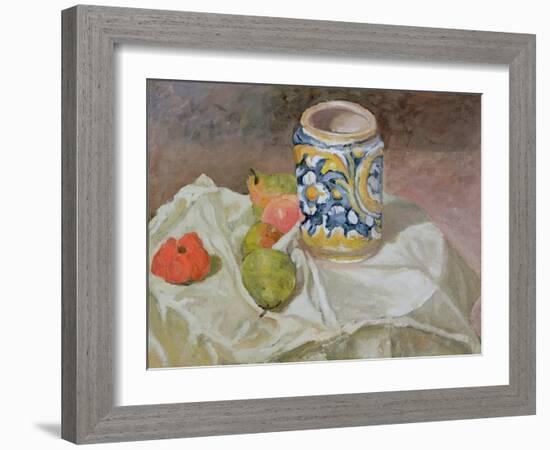 Still Life with Italian Earthenware Jar-Paul Cézanne-Framed Giclee Print