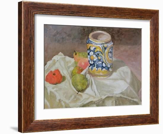 Still Life with Italian Earthenware Jar-Paul Cézanne-Framed Giclee Print