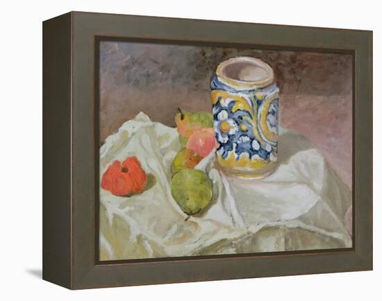 Still Life with Italian Earthenware Jar-Paul Cézanne-Framed Premier Image Canvas