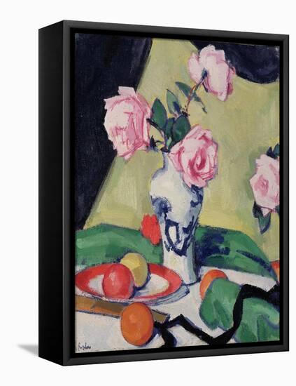 Still Life with Japanese Jar and Roses, C.1919-Samuel John Peploe-Framed Premier Image Canvas