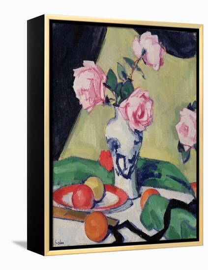 Still Life with Japanese Jar and Roses, C.1919-Samuel John Peploe-Framed Premier Image Canvas