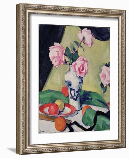 Still Life with Japanese Jar and Roses, C.1919-Samuel John Peploe-Framed Giclee Print