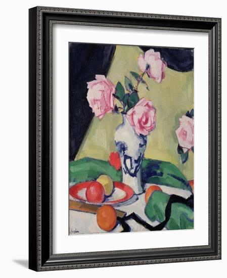 Still Life with Japanese Jar and Roses, C.1919-Samuel John Peploe-Framed Giclee Print