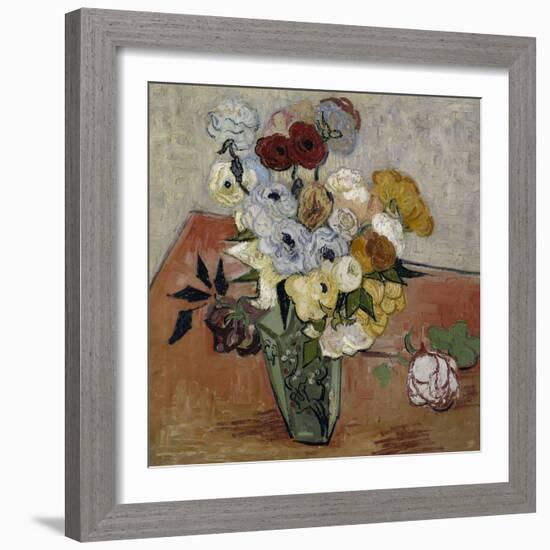 Still-Life with Japanese Vase, c.1890-Vincent van Gogh-Framed Giclee Print