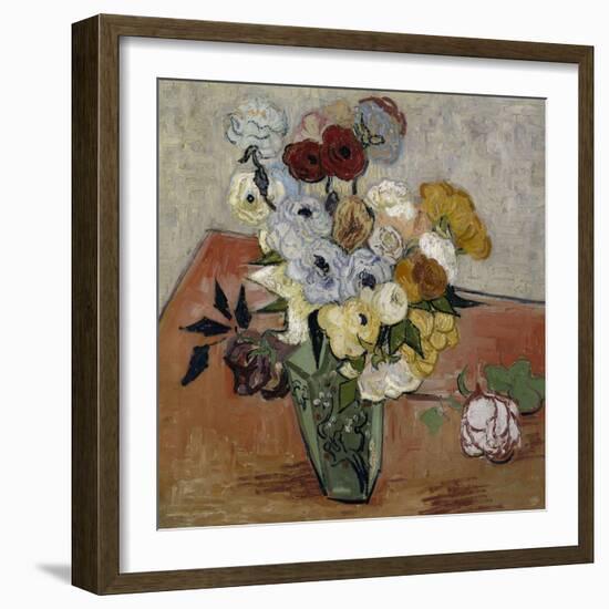 Still-Life with Japanese Vase, c.1890-Vincent van Gogh-Framed Giclee Print