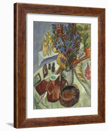 Still Life with Jug and African Bowl, 1912-Ernst Ludwig Kirchner-Framed Giclee Print