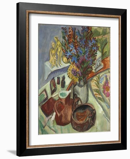Still Life with Jug and African Bowl, 1912-Ernst Ludwig Kirchner-Framed Giclee Print