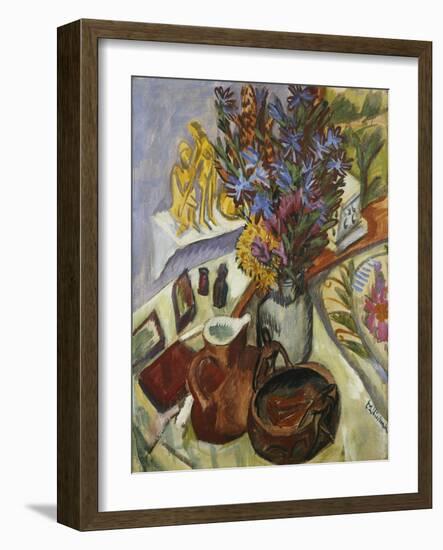 Still Life with Jug and African Bowl-Ernst Ludwig Kirchner-Framed Giclee Print