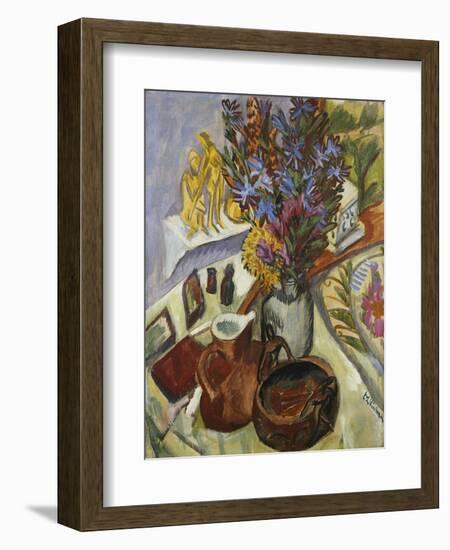 Still Life with Jug and African Bowl-Ernst Ludwig Kirchner-Framed Giclee Print