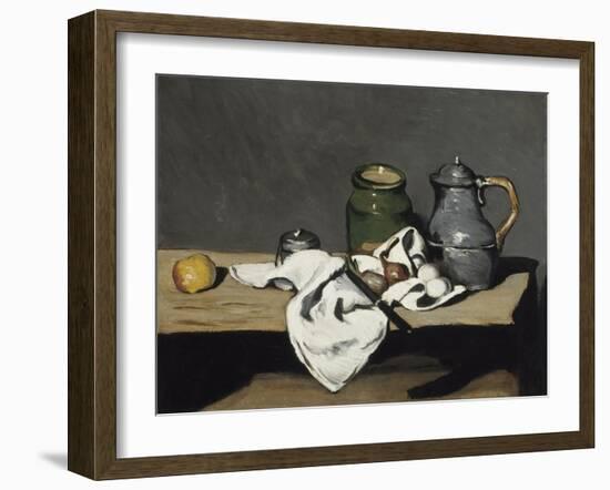 Still Life with Kettle, 1867-1869-Paul Cézanne-Framed Giclee Print