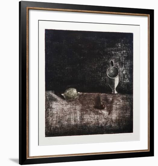 Still Life with Lemon (Black)-Vladimir German-Framed Limited Edition