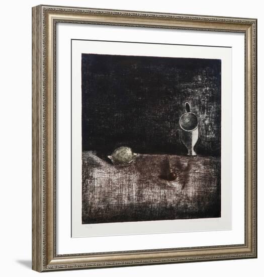 Still Life with Lemon (Black)-Vladimir German-Framed Limited Edition